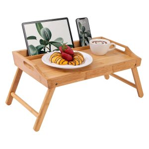 Bamboo laptop tray with folding legs for wholesale