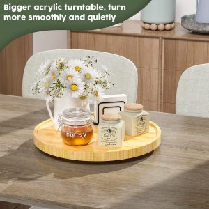 10 inch bamboo lazy susan with raised rim