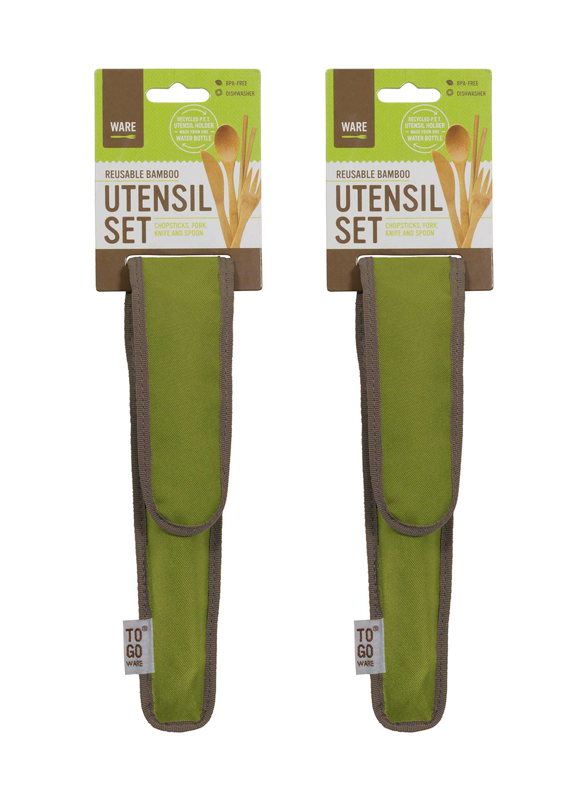 China Factory Direct Supplier Bamboo Utensil Travel Set Made from Sustainable Materials Includes Fork Knife Spoon Chopsticks Carabiner Clip - Image 2