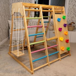 Montessori Wooden Climbing Gym Indoor Playground Jungle Gym Bamboo Wooden Products Manufacturer