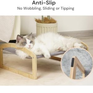 Elevated Cat Bed Bamboo Cot Washable Covers Pet Hammock Furniture Modern Raised Pet Beds Bamboo Wooden Products Manufacturer