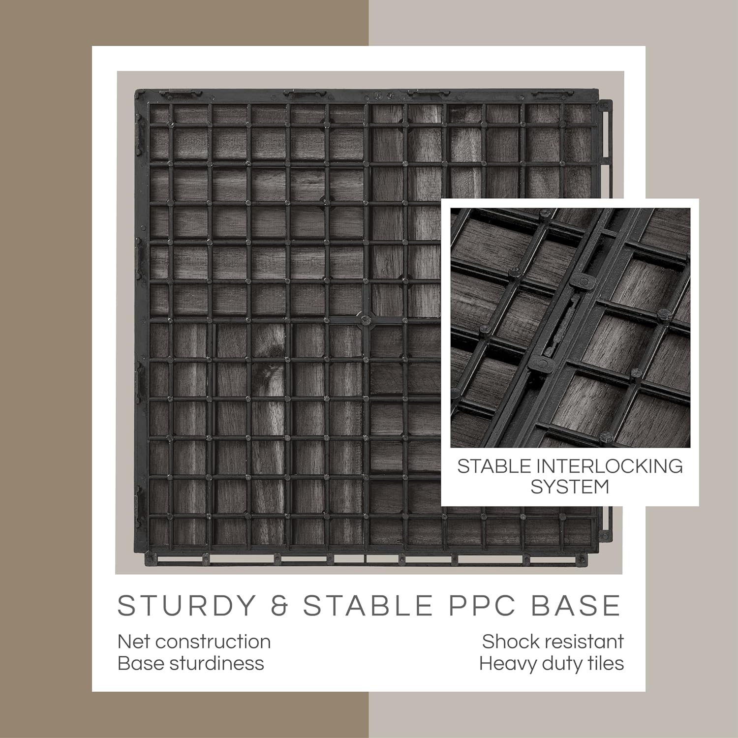 10 Pcs Interlocking Deck Tiles Acacia Wood Waterproof Patio Flooring Balcony Backyard Outdoor Indoor All Weather Non Slip Surface Bamboo Wooden Products Manufacturer - Image 2