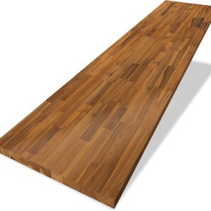 Solid Wood Teak Stained Acacia Table Elegant Durable Hardwood Countertop Table Top Bamboo Wooden Products Manufacturer