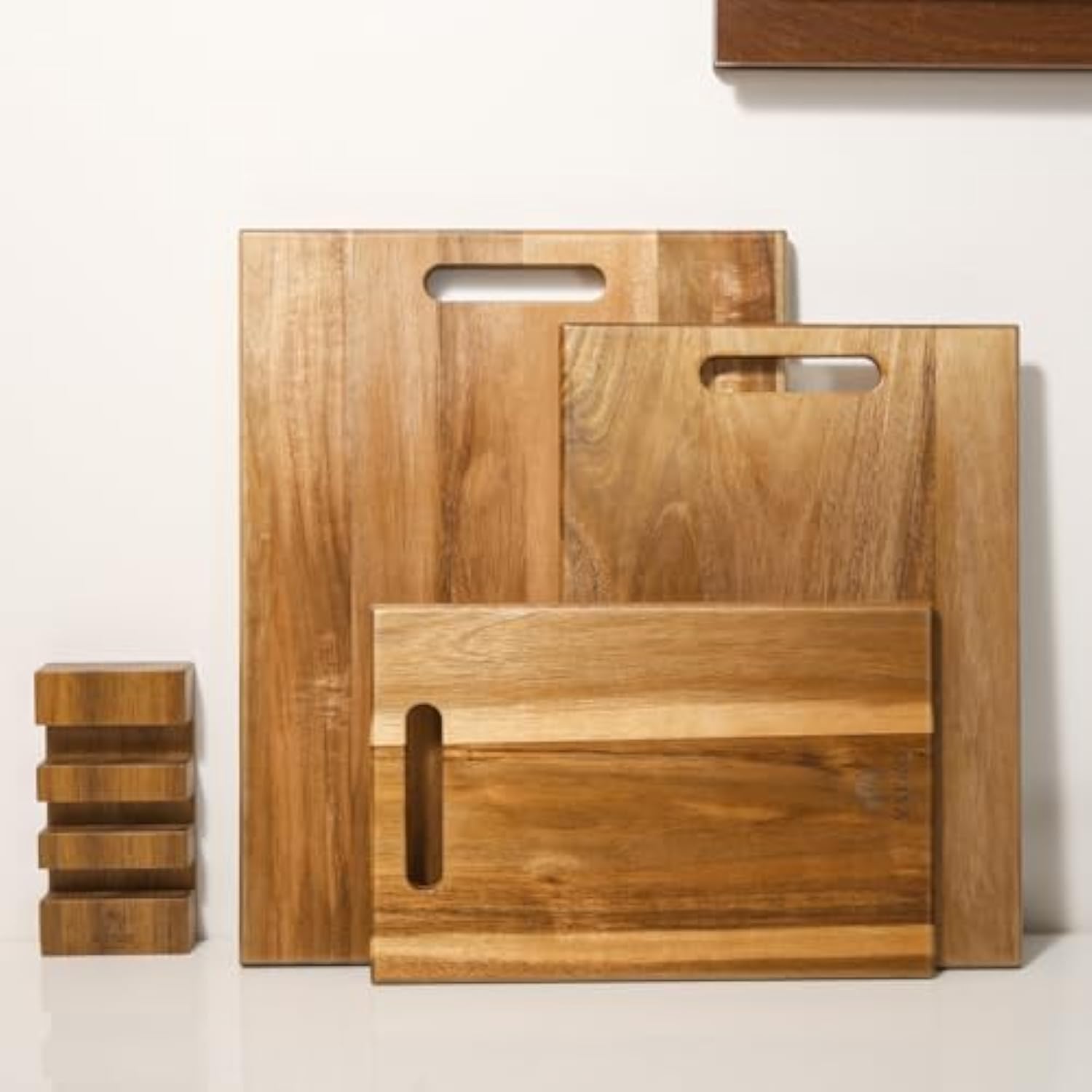 Acacia Wood Cutting Board Set of 3 with Handle Thick Butcher Block Wooden Chopping Boards for Meat Vegetables Cheese Fruit China Products Manufacturer - Image 2