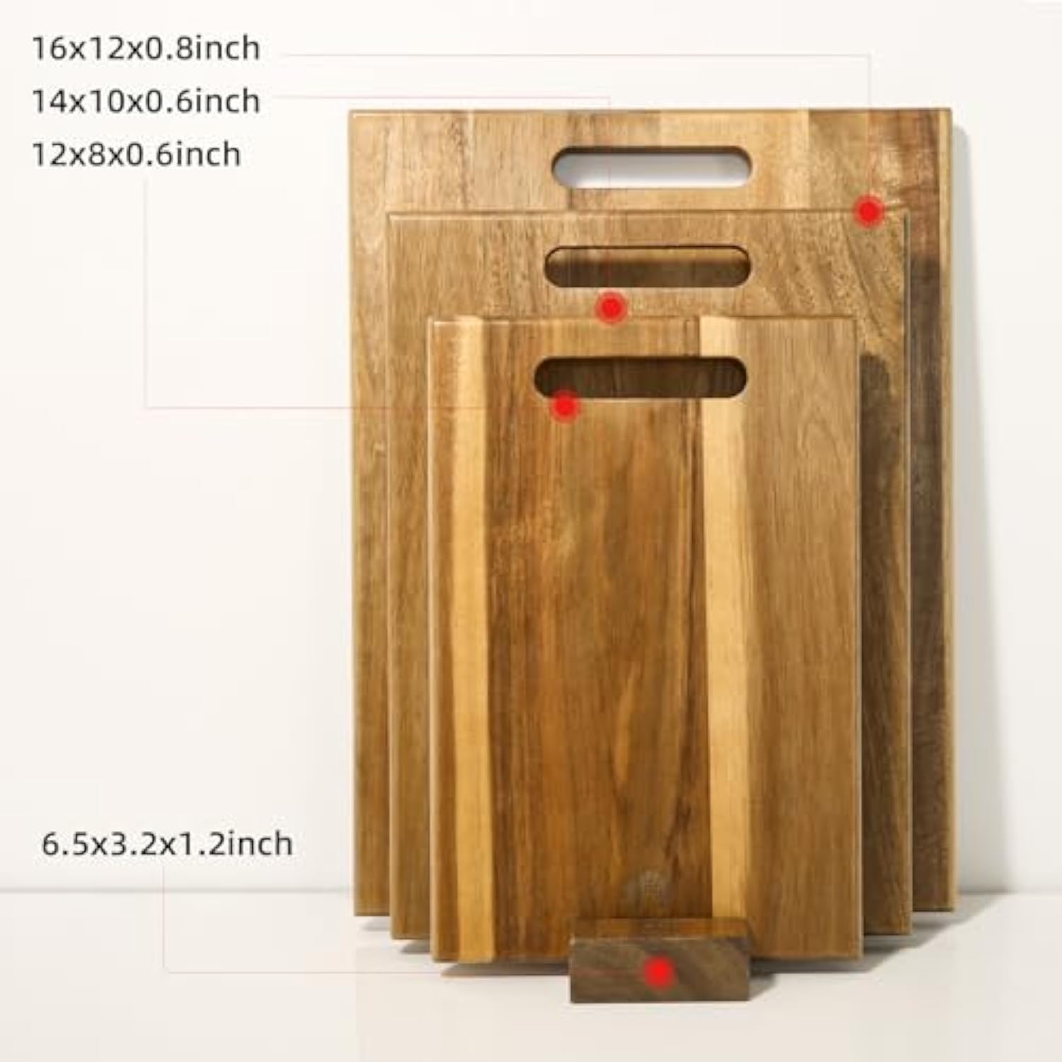 Acacia Wood Cutting Board Set of 3 with Handle Thick Butcher Block Wooden Chopping Boards for Meat Vegetables Cheese Fruit China Products Manufacturer - Image 3