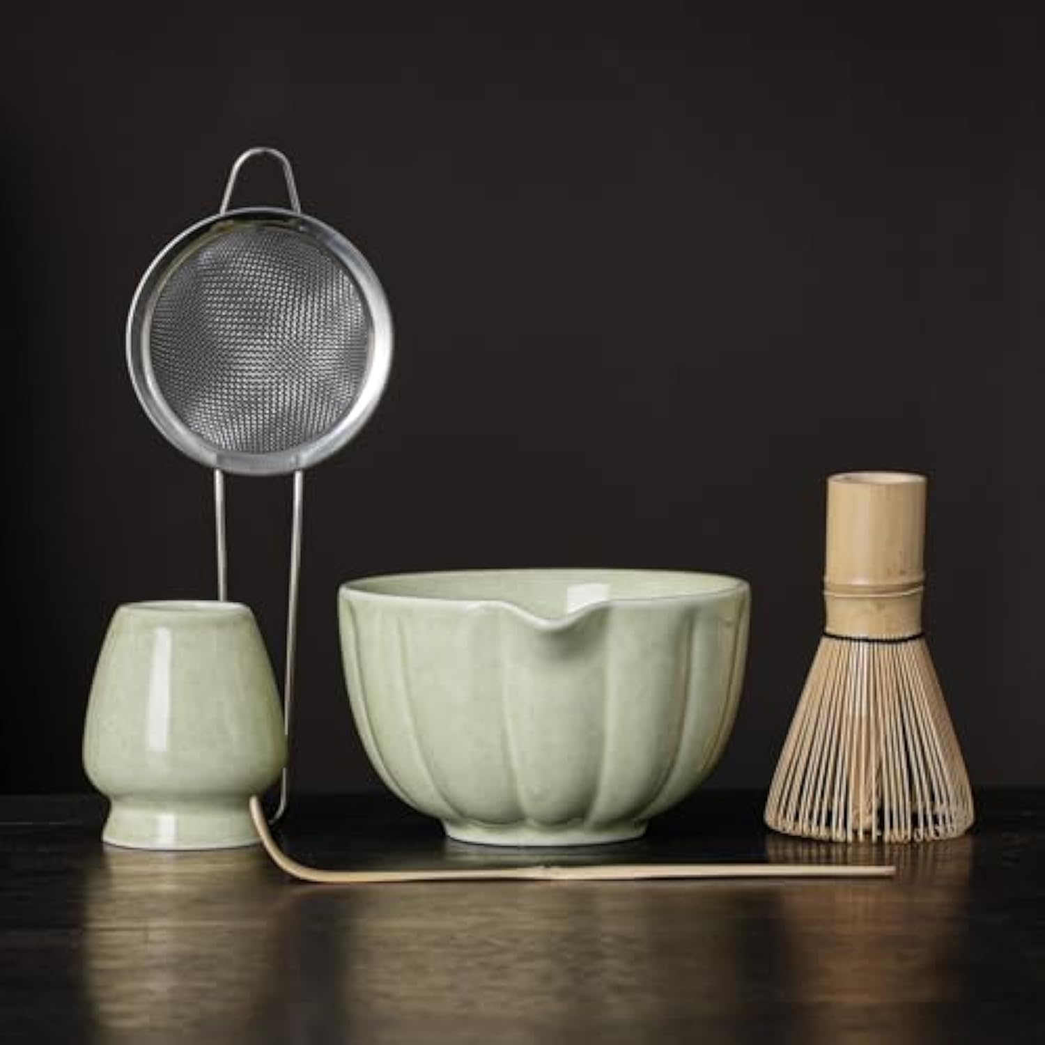 Matcha Bowl and Whisk Set with Bamboo Scoop Sifter Chasen Holder 5 Pcs Matcha Kit for Beginners and Tea Ceremony Matcha Lovers China Products Manufacturer