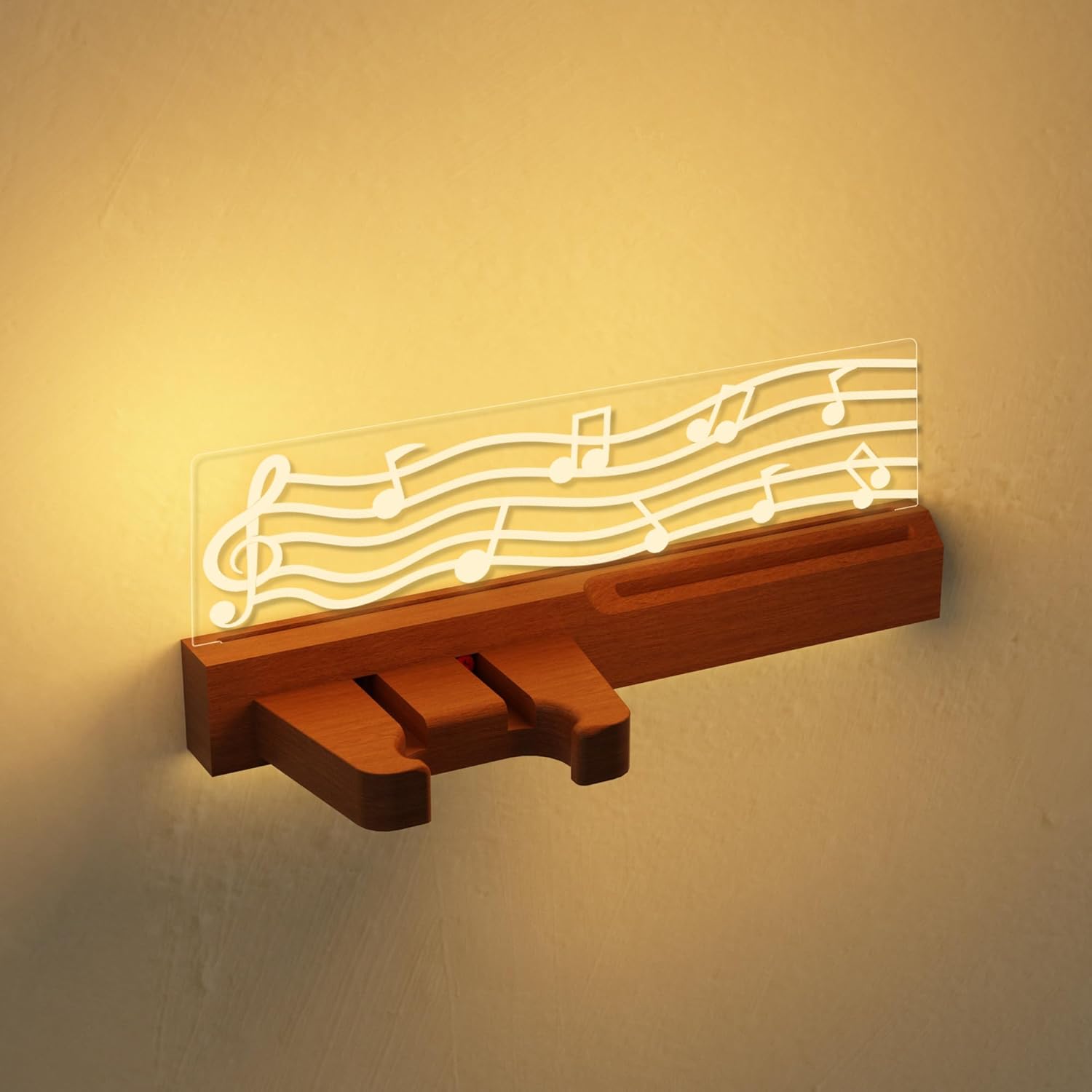 Wood Guitar Wall Mount Stand with Pick Holder Acrylic Hook for Acoustic Electric Bass Ukulele Gift for Men Guitarist Music Lover China Products Manufacturer