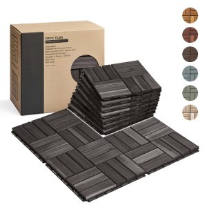 Acacia Interlocking Deck Tiles Outdoor Patio Garden Flooring for Balcony Porch Poolside Flooring