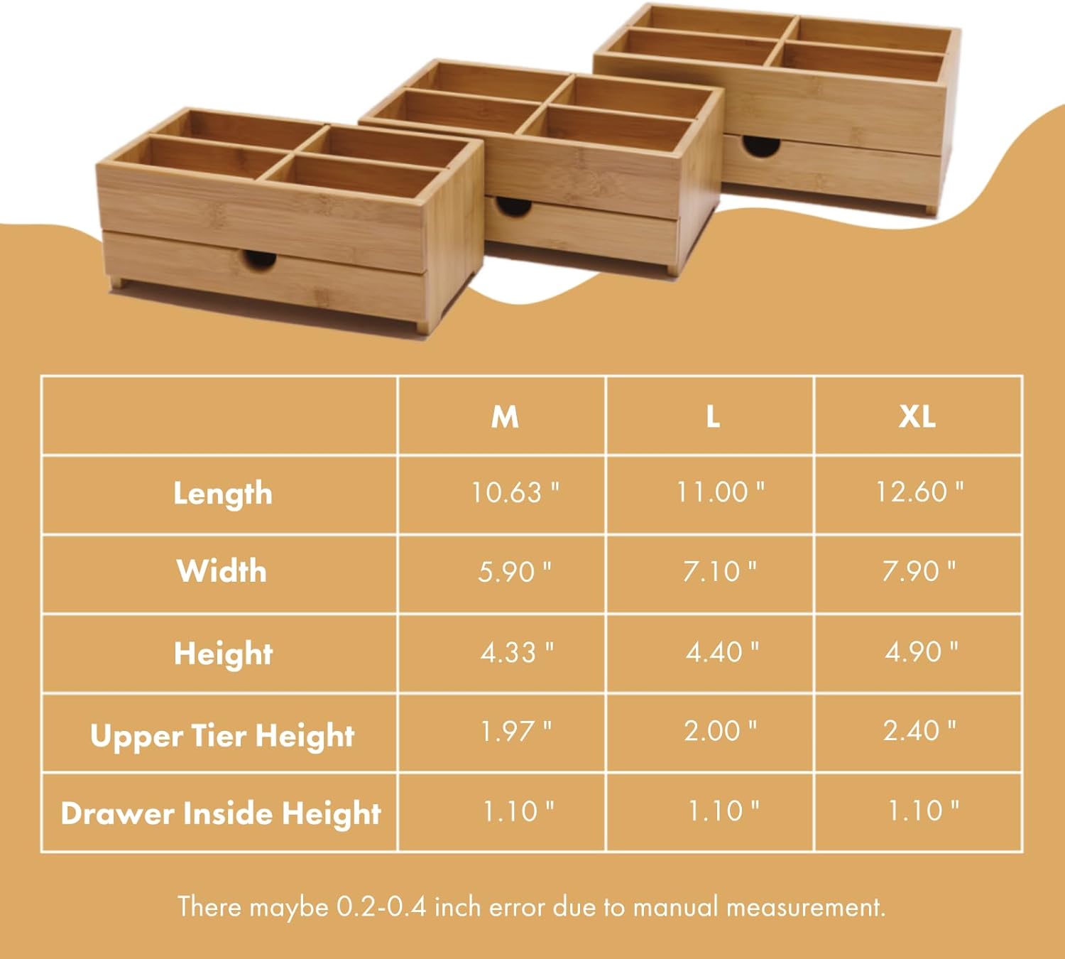 Natural Bamboo Makeup Organizer with Removable Drawer Compact Wooden Storage Box for Cosmetics Jewelry and Personal Items China Products Manufacturer - Image 7