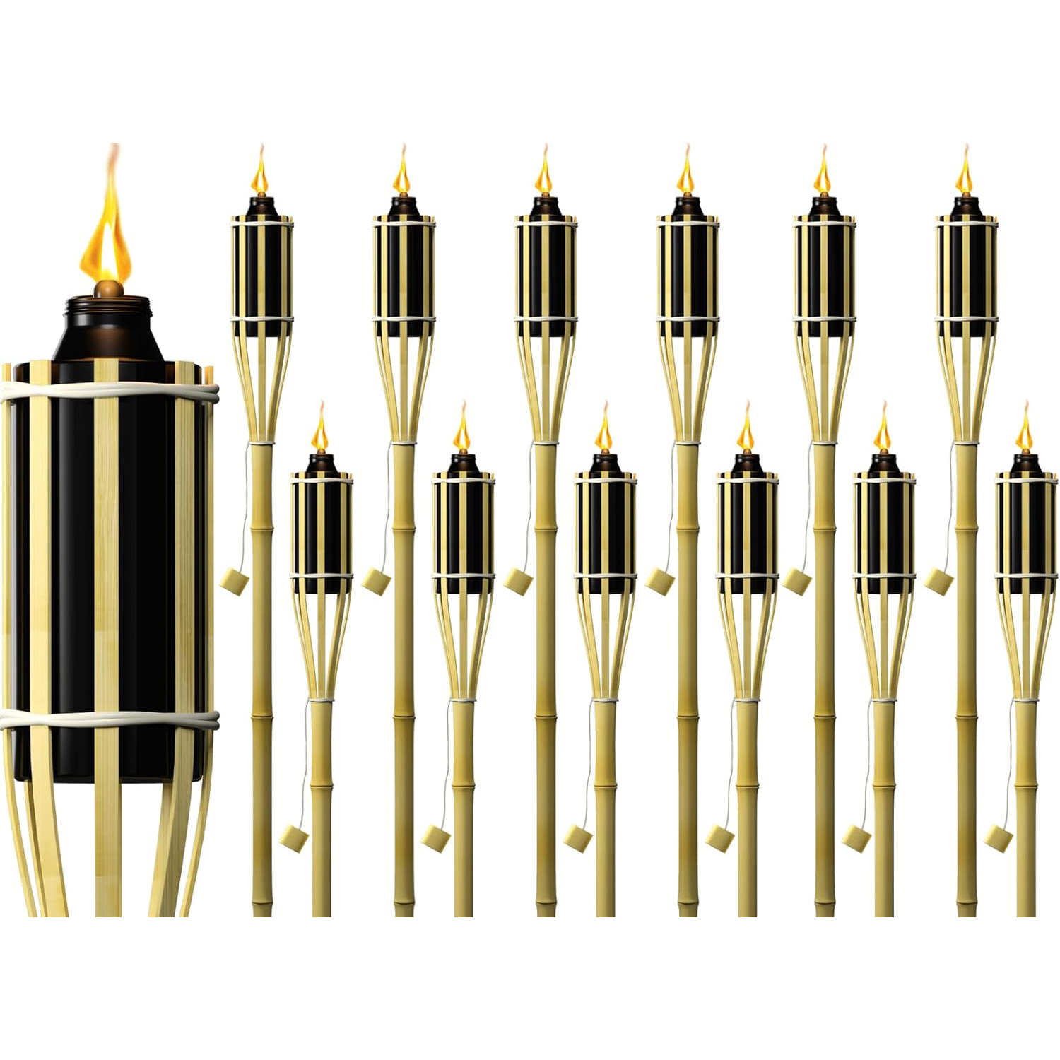 Bamboo Torches Oil Lamp 4 Feet Tall for Outside Eco Friendly Durable for Party Camping Decor Outdoor Evening Use China Supplier