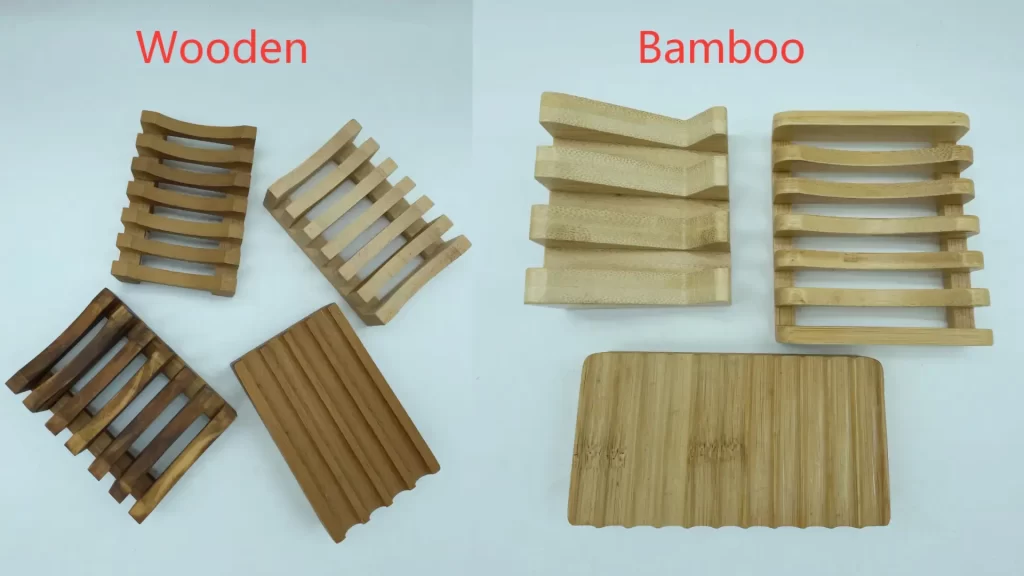 Holz- und Bambus-Seifenschale im Vergleich