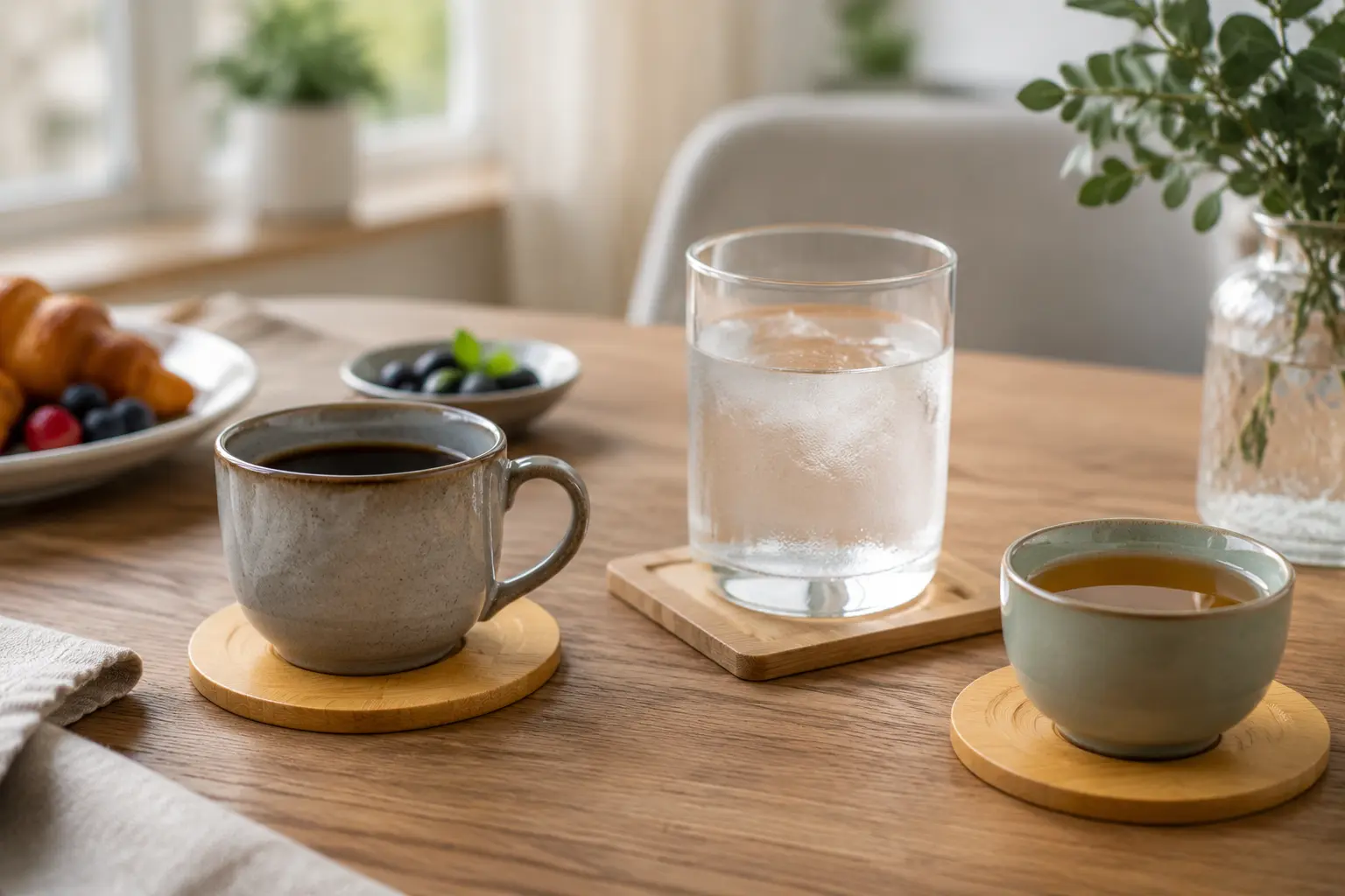 Sottobicchieri in bambù per caffè, tè e bevande fredde