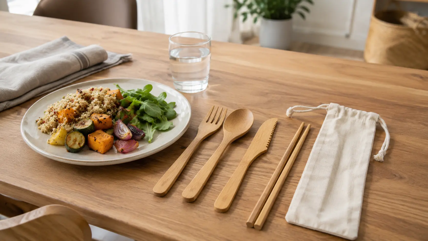 Set di posate riutilizzabili per il pranzo