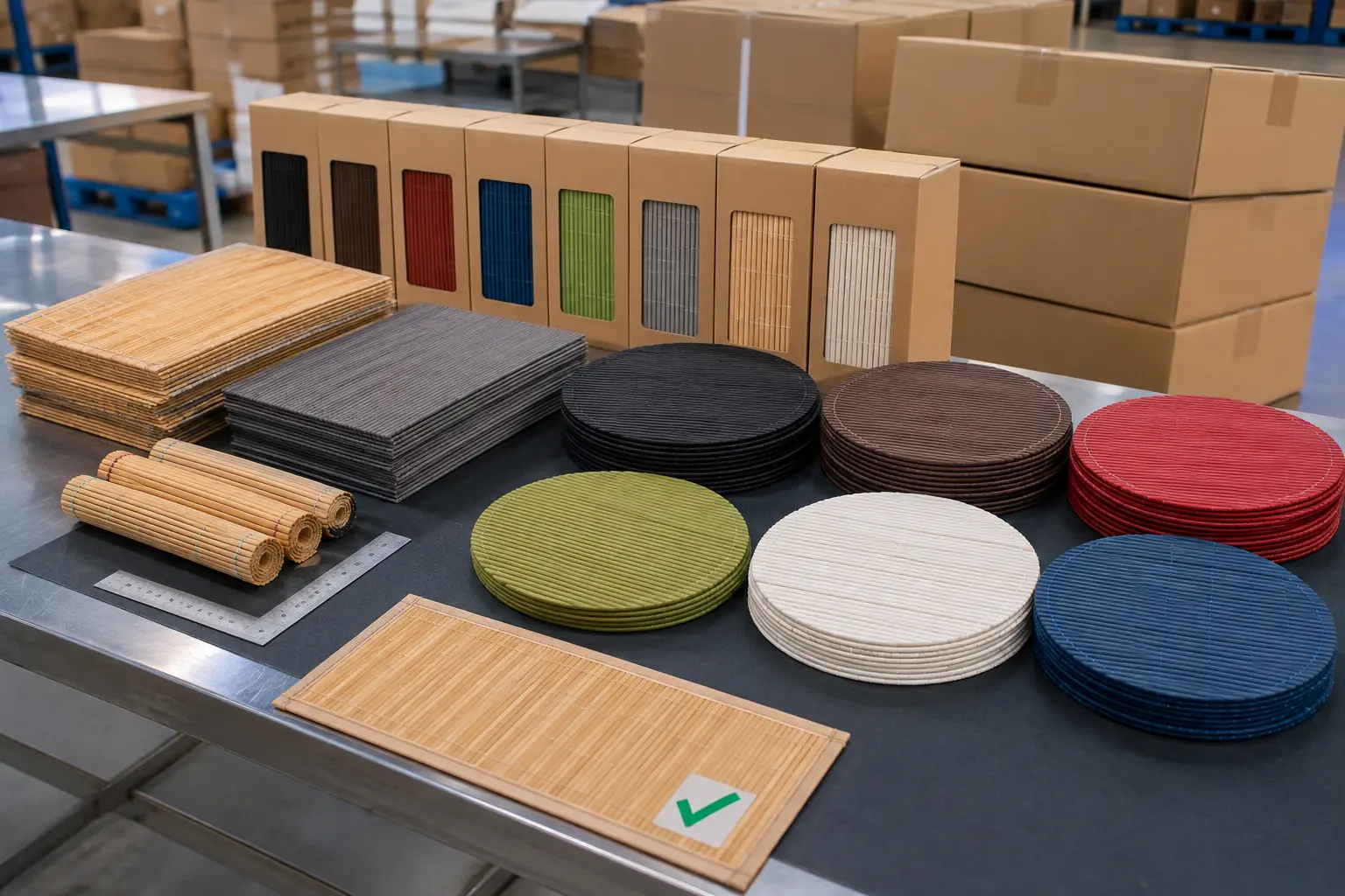 Bambus-Tischsets für den Großhandel in verschiedenen Farben und Formen