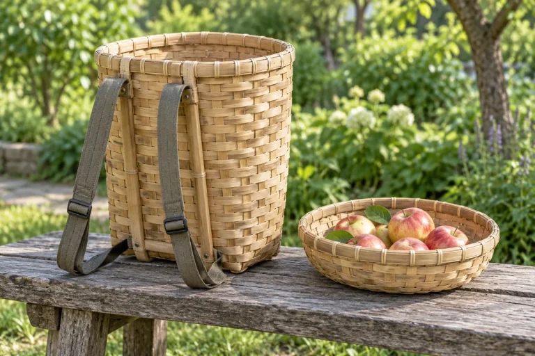 bamboo basket backpack harvest