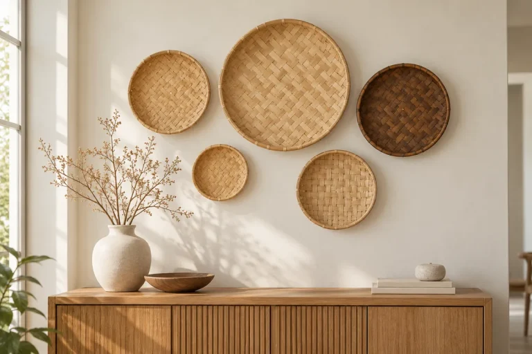 bamboo wall basket decoration